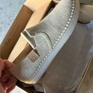 UGG Light Tan Canvas Slip-Ons